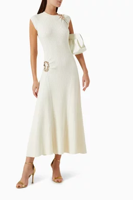 Buy ANNA QUAN White Adeline Midi Dress in Cotton Blend For Women Online |  Ounass Oman