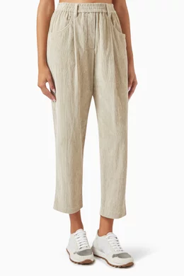 Buy Brunello Cucinelli Grey Baggy Pants in Corduroy For Women