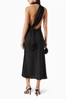 Buy Misha Black Vivica Midi Dress in Satin For Women Online | Ounass Oman