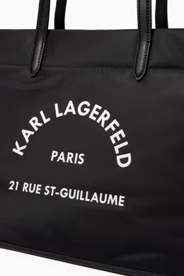 Buy KARL LAGERFELD Black Medium Rue St Guillaume Tote Bag in Recycled Nylon For Women Online Ounass Oman