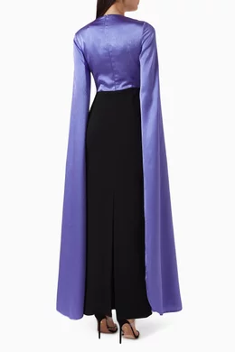 国内発送☆送料関税込【SOLACE LONDON】The Adley Maxi ドレス The Adley Maxi Dress in Periwinkle and Black – Solace London