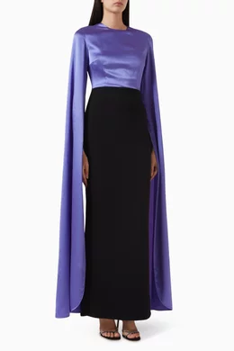 国内発送☆送料関税込【SOLACE LONDON】The Adley Maxi ドレス The Adley Maxi Dress in Periwinkle and Black – Solace London