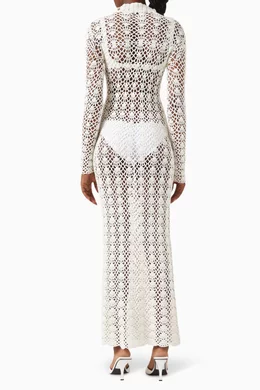 Buy Paris Georgia Neutral Maxi Dress in Crochet For Women Online | Ounass  Oman