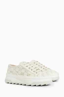 Buy Gucci White Platform Sneakers in Original GG canvas For Women Online Ounass Oman