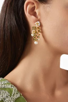 Buy Kate Spade New York Green Precious Pansy Earrings in Plated Metal For Women Online Ounass Oman