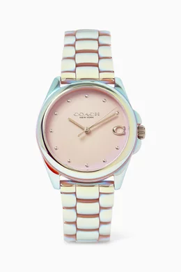 Coach pink ceramic watch new arrivals