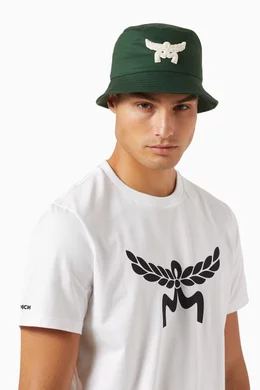 Buy MCM Green Essentials Bucket Hat in Cotton Twill For Men