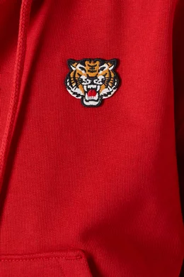 Buy KENZO Red Lucky Tiger Embroidered Zip up Hoodie in Cotton For Women Online Ounass Oman