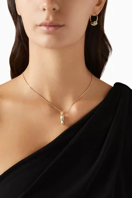 Buy Missoma Blue Abacus Beaded Small Charm Hoop Earrings in 18kt