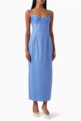 stormi satin dress reformation Reformation Stormi Satin Dress In Midnight - 50% Off