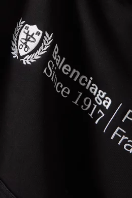 Buy Balenciaga Black Unisex Institutional Medium-Fit Hoodie in