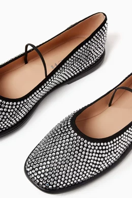Buy Coach Black Emilia Crystal-embellished Mary Jane Ballet Flats