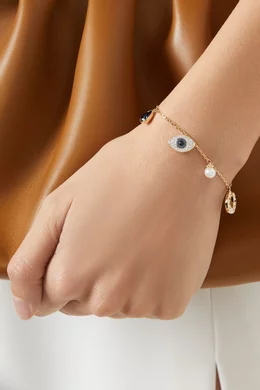 Buy Swarovski Gold Symbolica Evil eye Bracelet in Plated Metal For Women Online Ounass Oman
