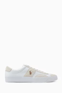Buy Polo Ralph Lauren White Sayer Sport Low top Sneakers in Canvas Suede For Men Online Ounass Oman