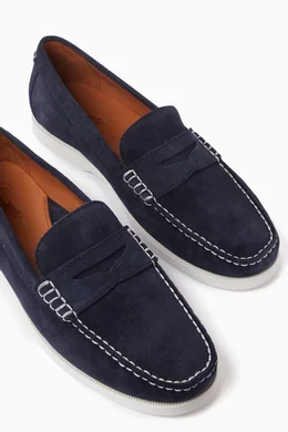 Buy Polo Ralph Lauren Blue Merton Penny Loafers in Suede For Men Online Ounass Oman