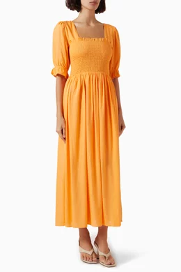 selected femme orange dress Selected Femme Bonita Dress in Papaya  Maze