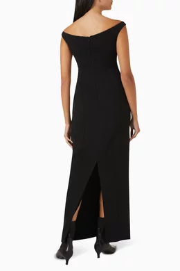 toteme curved off shoulder dress Totme Curved Off Shoulder Mini Dress In Black