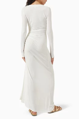 Buy Asta Resort White Tina Brooch Maxi Dress in Jersey For Women Online |  Ounass Oman