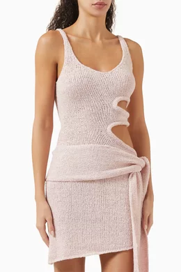 asta resort allegra mini dress The Allegra Mini Dress in Black by ASTA RESORT  Knitted in Italy from a  Merino and Alpaca blend, featuring oblique cut outs and a hanging side tie  belt, an ultra-femme and