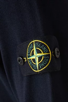 Buy Stone Island Blue Logo Badge Polo Shirt in Knit For Men Online Ounass Oman