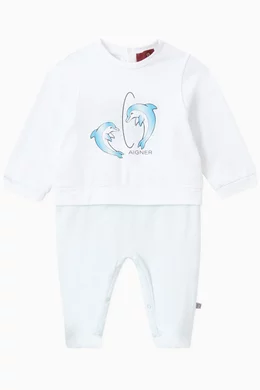 Buy AIGNER Blue Exclusive Dolphin Graphic Pyjama in Cotton For