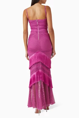 patbo pink fringe dress Buy PatBO Pink Sleeveless Fringe Maxi Dress For Women Online
