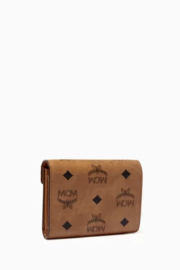 Buy MCM Metallic Tracy Tri fold Wallet in Visetos Coated Canvas For Women Online Ounass Oman