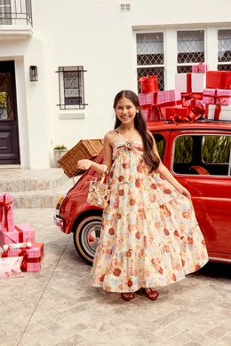 Buy Marlo Kids Red Holiday Maxi Dress For Girls Online | Ounass Oman