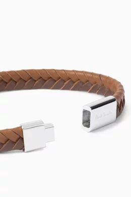 Buy Paul Smith Brown Logo Bracelet in Woven Leather For Men Online Ounass Oman