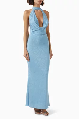 baobab blue dress Bliss Blue Floral Maxi Dress  Allie and Me Boutique