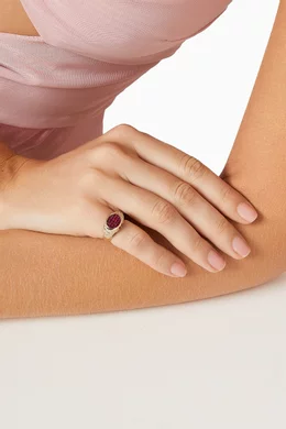 Buy Rainbow K Red Lady Diamond Ruby Little Finger Ring in 14kt Gold For Women Online Ounass Oman