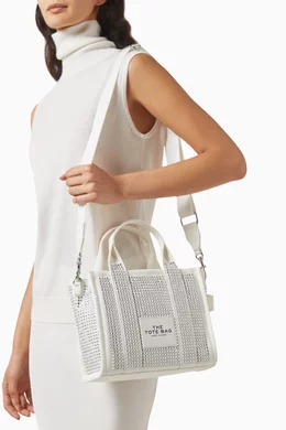 未使用MARC JACOBS THE TOTE BAG ホワイト　クリスタル Buy Marc Jacobs White The Small Crystal Tote Bag in Crystal