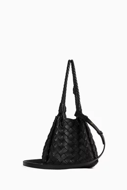 Buy Bottega Veneta Black Small Parachute Bag in Intrecciato