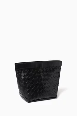Buy Bottega Veneta Black Medium Flip Flap Prism Pouch in