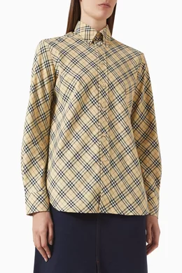 Buy Burberry Color Check Slim fit Shirt in Cotton For Women Online Ounass Oman