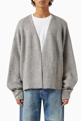 Buy Fear of God Essentials Grey Waffle-knit Cardigan For Men  