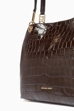 Buy Michael Kors Brown Large Kensington Tote Bag in Croc embossed Leather For Women Online Ounass Oman