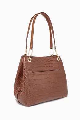Buy Michael Kors Brown Large Kensington Tote Bag in Croc embossed Leather For Women Online Ounass Oman