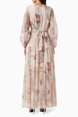 knee length dresses for ladies DOME BOW-TIE TIERED MAXI