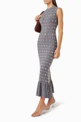 slim fit dress slacks SANDRO FERRONE - CROSSOVER V NECK DRESS