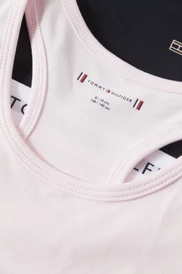 Buy Tommy Hilfiger Blue Signature-print Unpadded Bralettes, Pack