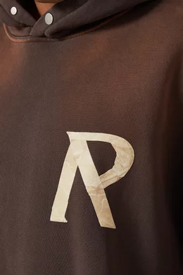 Buy Represent Brown Masking Tape Initial Hoodie in Cotton-fleece