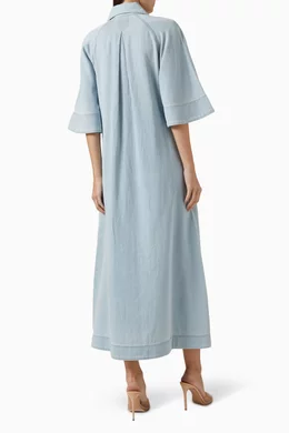 Buy Zimmermann Blue Acacia Midi Dress in Denim For Women Online | Ounass  Oman