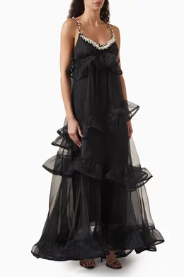 crush embellished maxi dress Buy Zimmermann Black Crush Embellished Maxi Dress in Silk For Women Online
