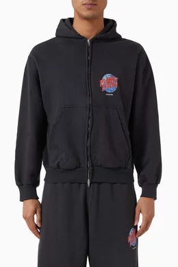 Buy Balenciaga Black Planet Earth Zip-up Hoodie in Archetype