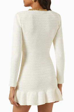 Buy Self-Portrait Neutral Embellished Mini Dress in Lurex Knit For Women  Online | Ounass Oman
