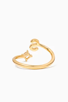 Buy Fergus James Neutral Letter S Princess Diamond Ring in 18kt Yellow Gold For Women Online Ounass Oman