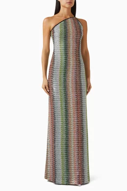 missoni one shoulder maxi dress Missoni One-Shoulder Maxi Dress