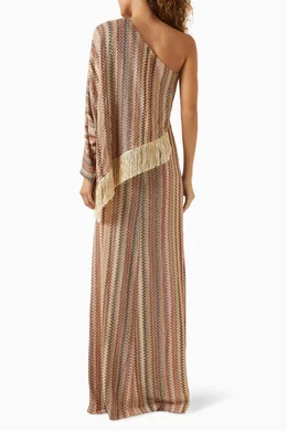 missoni one shoulder fringe dress Buy Missoni Neutral One-shoulder Fringe Maxi Dress For Women Online