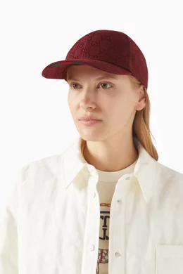 Buy Gucci Burgundy GG Baseball Hat in Canvas For Women  display picture 2